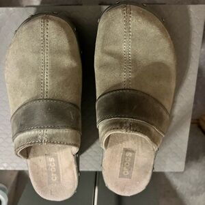 CROCS women’s grey Slip-On clogs